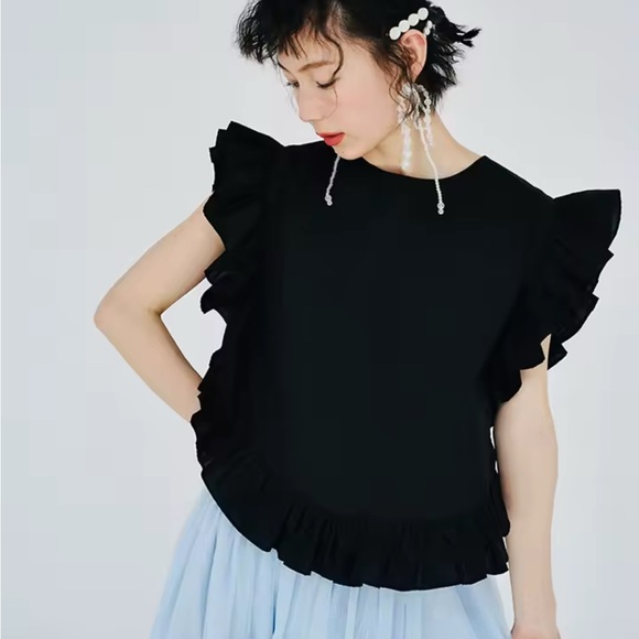 IMAKOKONI RUFFLE SMOCK TOP 〰️ - Picture 4 of 9